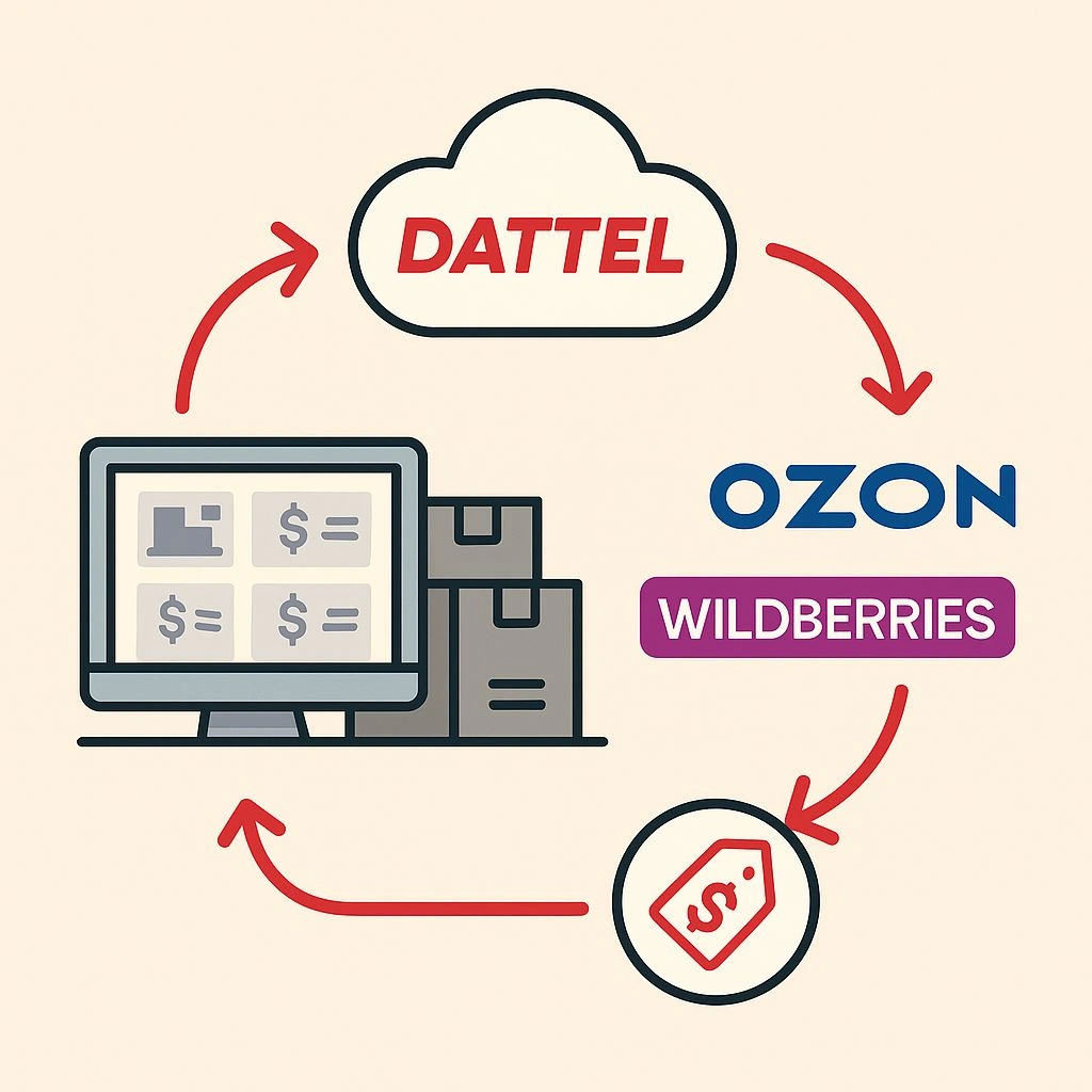 Схема автоматической синхронизации остатков и цен